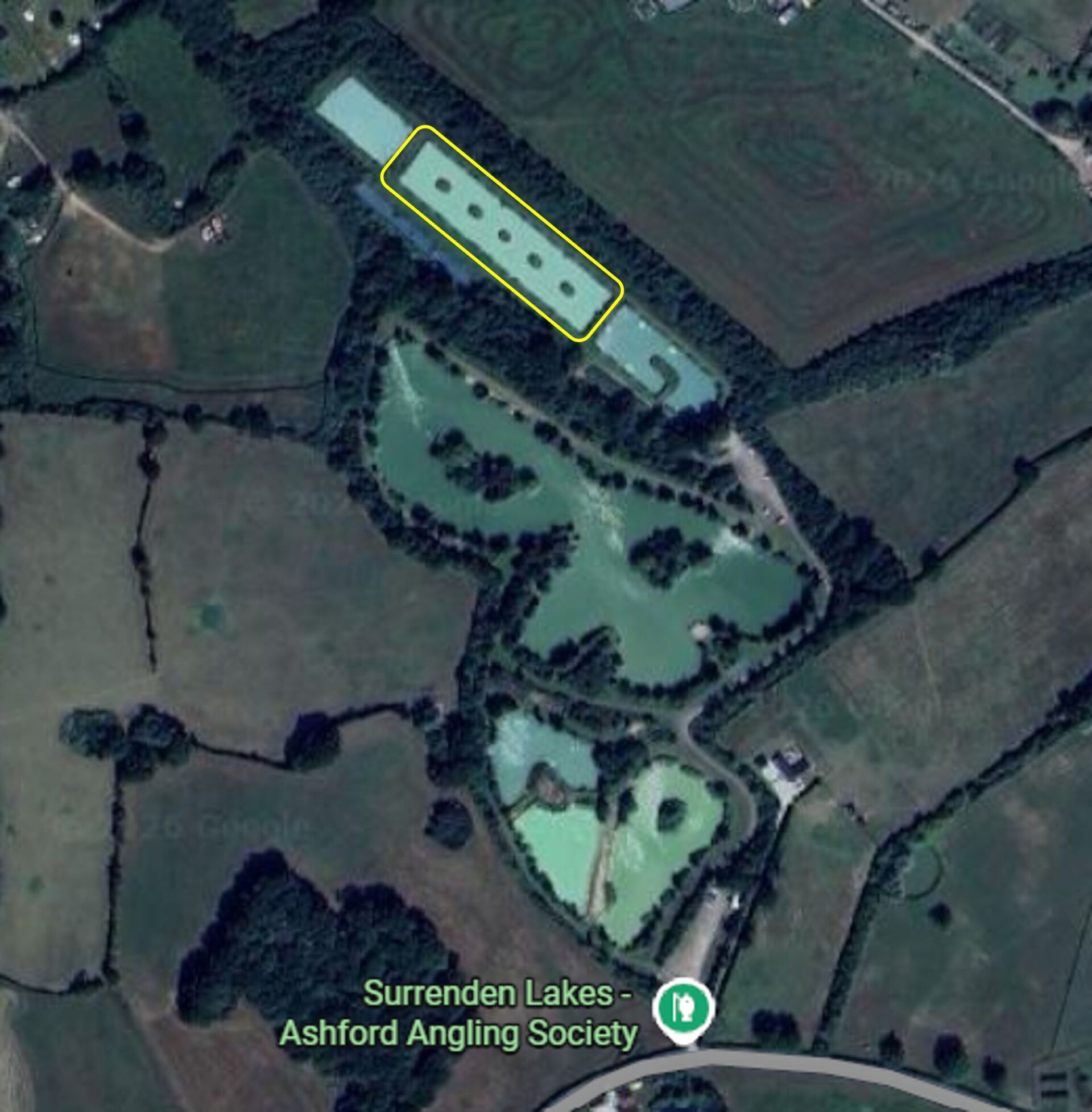 Nightingale Lake at Ashford Angling Society Surrenden Lakes